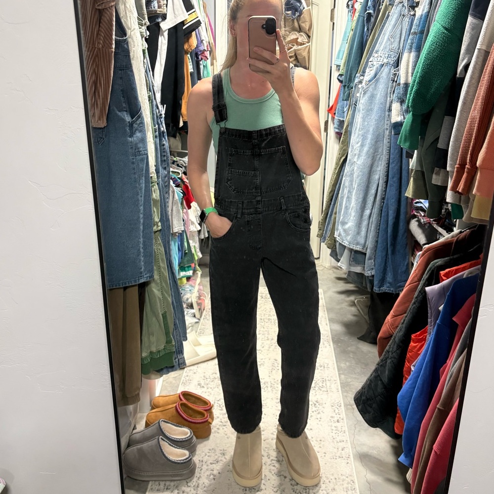 Free People We The Free Ziggy Denim Overalls Black - Picture 5 of 7